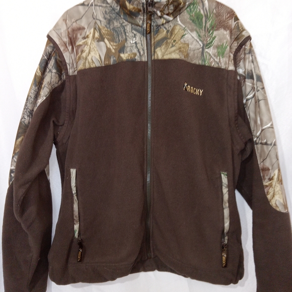 Rocky Realtree Camo Fleece Jacket – Men’s Size XL Full Zip - Removable Sleeves - Picture 4 of 12